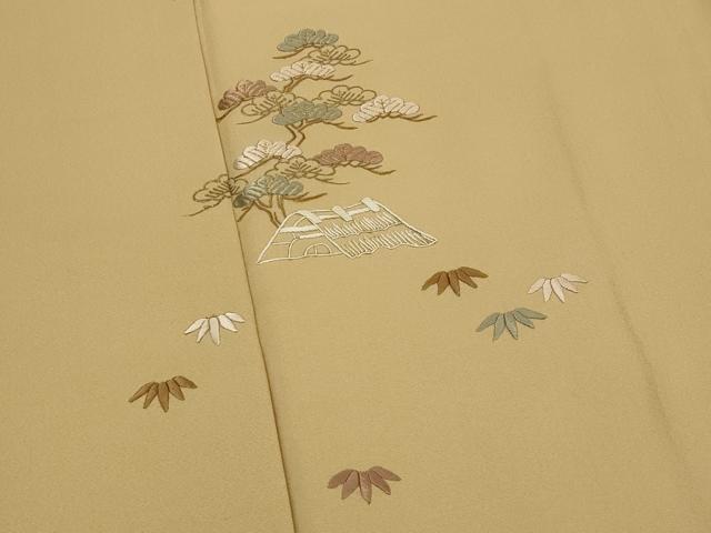 平和屋着物■訪問着 刺繍 風景松文 金糸 正絹 逸品 AABJ5047st