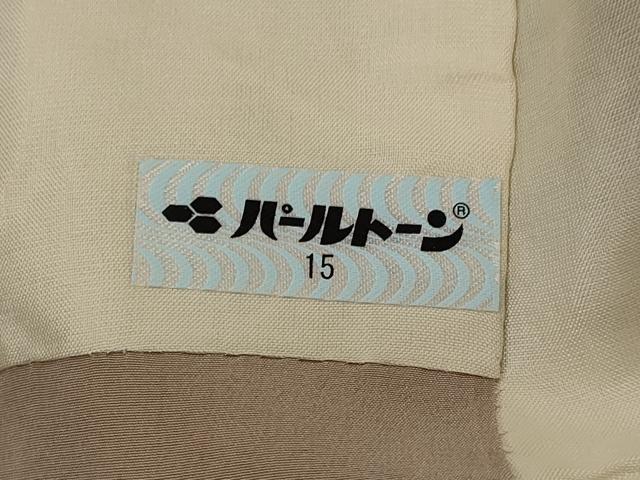 平和屋着物■上質な色無地 葉地紋 胡桃染色 正絹 逸品 AABJ5053st