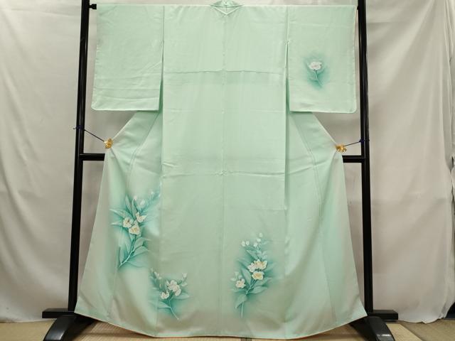 平和屋着物■訪問着 手描き 草花文 暈し染め 正絹 逸品 AABJ5055st