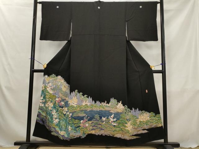 平和屋着物■豪華黒留袖 友禅 作家物 松竹梅 正絹 逸品 AABJ5059st