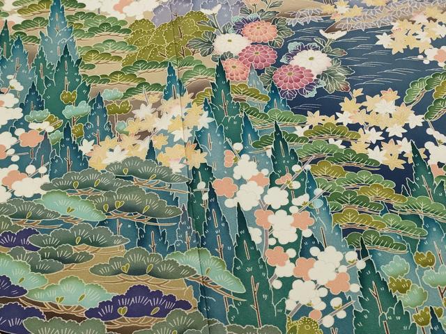 平和屋着物■豪華黒留袖 友禅 作家物 松竹梅 正絹 逸品 AABJ5059st