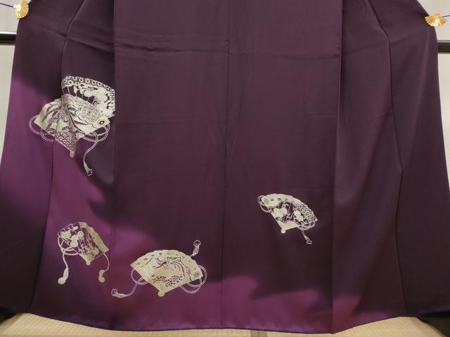 平和屋着物■訪問着 扇面鳳凰花文 暈し染め 銀彩 正絹 逸品 AABJ5060st