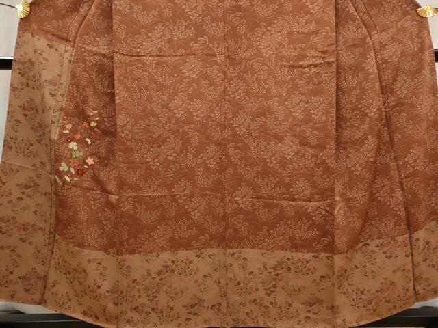 平和屋着物■訪問着 刺繍 草花文 金糸 正絹 逸品 AABJ5068st