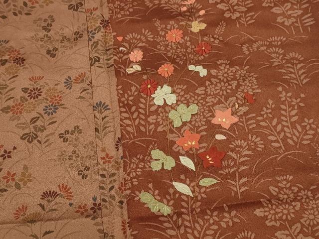 平和屋着物■訪問着 刺繍 草花文 金糸 正絹 逸品 AABJ5068st