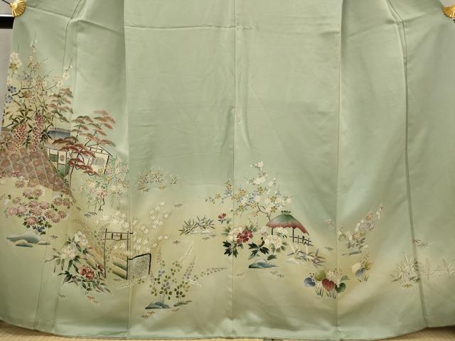 平和屋着物■豪華色留袖 松竹梅風景文 暈し染め 金彩 正絹 逸品 AABJ5074st