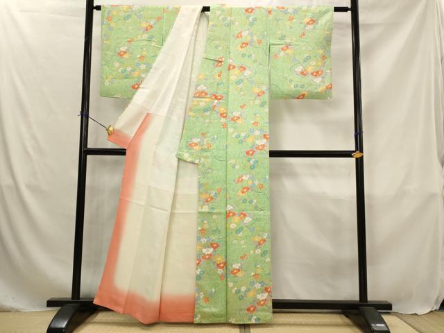 平和屋着物■上質な小紋 草花文 正絹 逸品 AABJ5075st