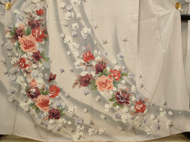 平和屋着物■豪華振袖 薔薇 暈し染め 銀彩 正絹 逸品 AABJ5076st
