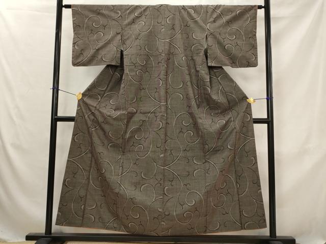 平和屋着物■本場大島紬 7マルキ 唐草文様 正絹 逸品 AABJ5089st