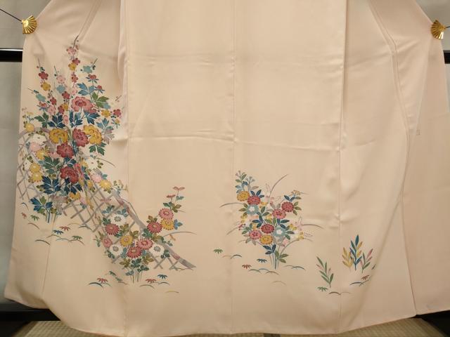 平和屋着物■訪問着 友禅 作家物 草花文 正絹 逸品 AABJ5111st