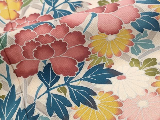 平和屋着物■訪問着 友禅 作家物 草花文 正絹 逸品 AABJ5111st