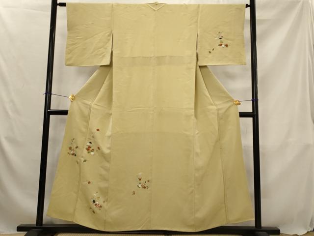平和屋着物■訪問着 総刺繍 草花文 正絹 逸品 AABJ5116st