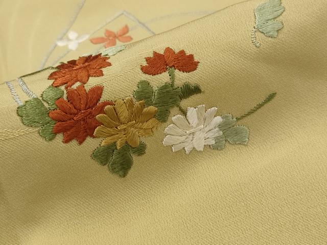平和屋着物■訪問着 総刺繍 草花文 正絹 逸品 AABJ5116st