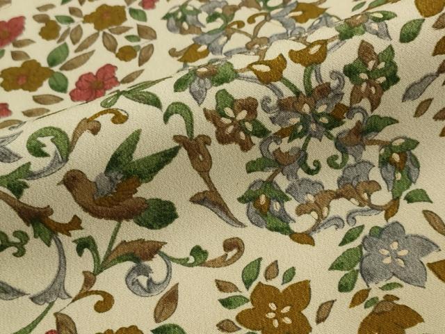 平和屋着物■上質な小紋 更紗花鳥文 正絹 逸品 AABJ5119st