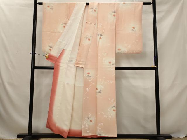 平和屋着物■上質な小紋 舞花文 暈し染め 正絹 逸品 AABJ5125st
