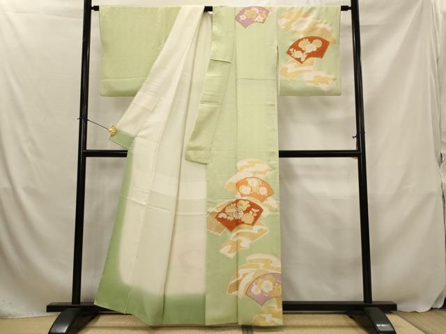 平和屋着物■訪問着 駒刺繍 地紙花文 金彩 正絹 逸品 AABJ5126st