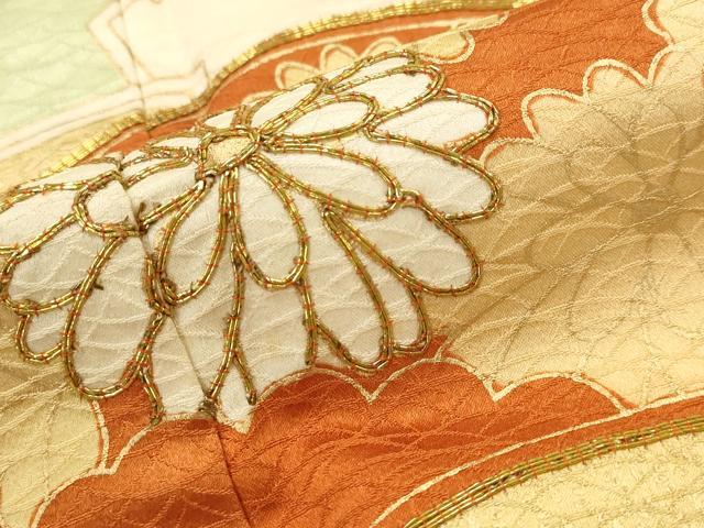 平和屋着物■訪問着 駒刺繍 地紙花文 金彩 正絹 逸品 AABJ5126st