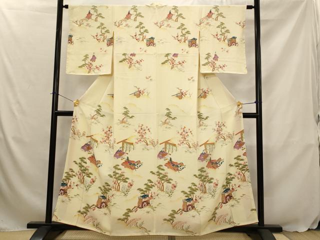 平和屋着物■訪問着 人物風景文 暈し染め 正絹 逸品 AABJ5127st
