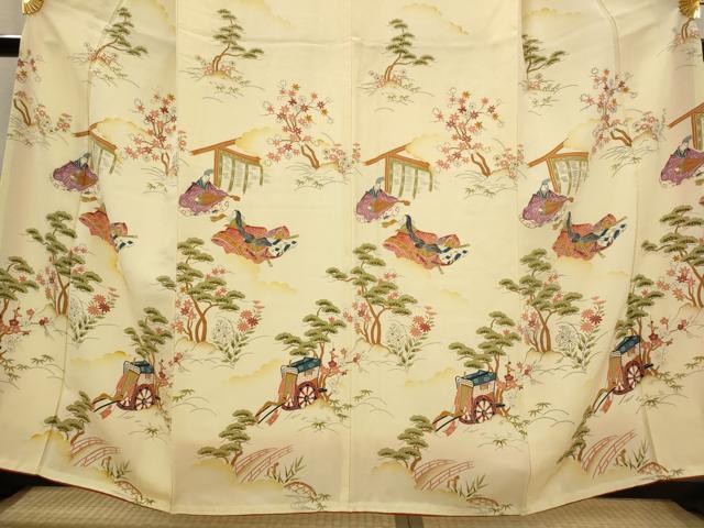 平和屋着物■訪問着 人物風景文 暈し染め 正絹 逸品 AABJ5127st