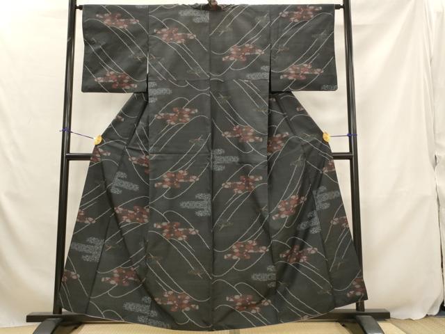 平和屋着物■本場大島紬 7マルキ エ霞文様 正絹 逸品 AABJ5129st