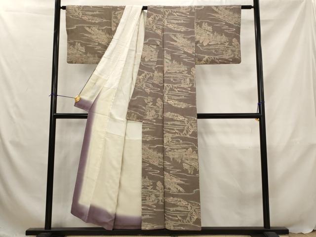 平和屋着物■江戸小紋 人物風景文 正絹 逸品 AABJ5130st