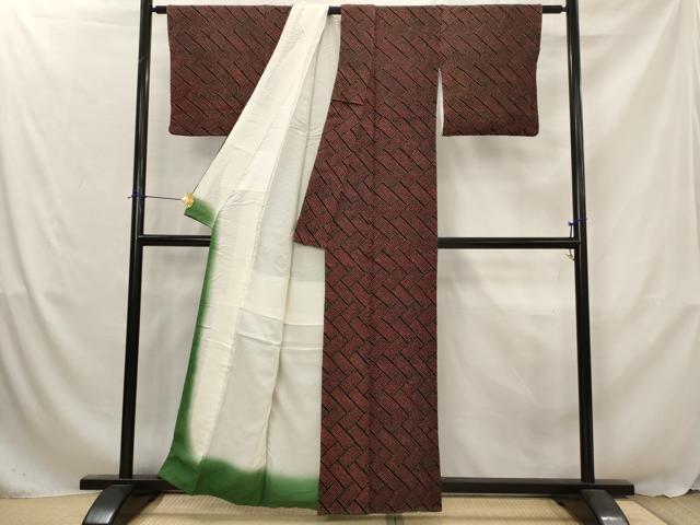 平和屋着物■上質な小紋 総絞り 網目文様 正絹 逸品 AABJ5132st