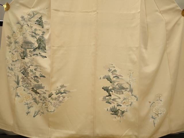 平和屋着物■訪問着 風景花文 暈し染め 金彩 正絹 逸品 AABJ5134st