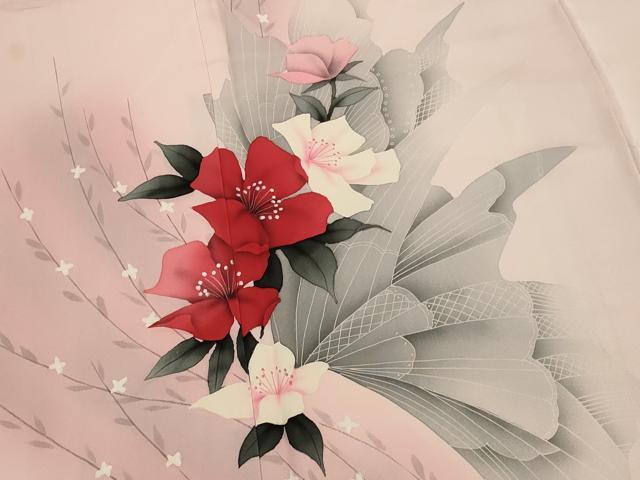 平和屋着物■訪問着 草花文 暈し染め 正絹 逸品 AABJ5138st