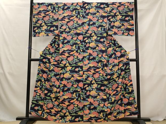 平和屋着物■上質な小紋 花鳥文 正絹 逸品 AABJ5141st
