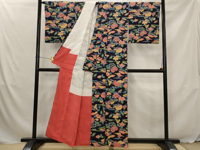平和屋着物■上質な小紋 花鳥文 正絹 逸品 AABJ5141st