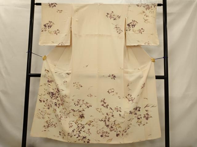 平和屋着物▽訪問着 単衣 舞葉文 正絹 逸品 AABJ5157st