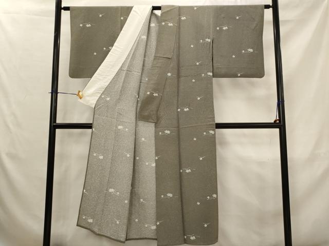 平和屋着物▽上質な小紋 単衣 色紙重ね花文 正絹 逸品 AABJ5160st