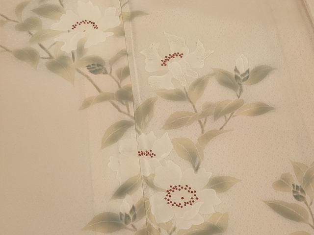 平和屋着物▽訪問着 単衣 刺繍 枝花文 暈し染め 正絹 逸品 AABJ5162st