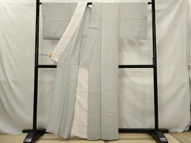 平和屋着物▽上質な色無地 単衣 流水地紋 灰青色 正絹 逸品 AABJ5167st
