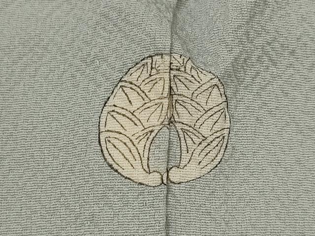 平和屋着物▽上質な色無地 単衣 流水地紋 灰青色 正絹 逸品 AABJ5167st