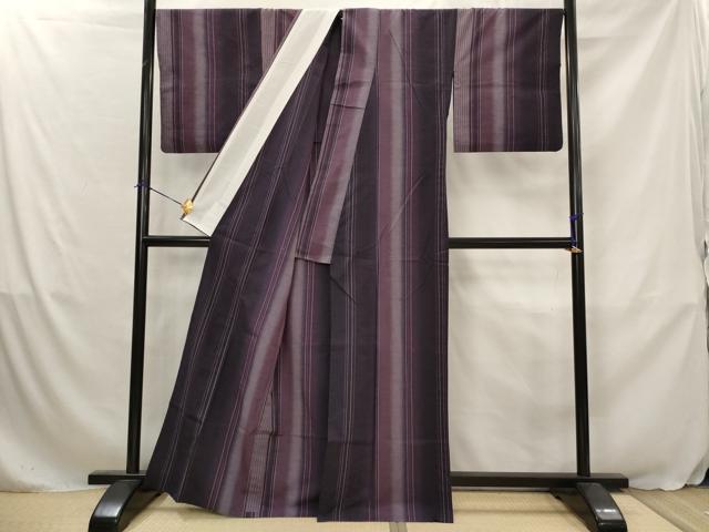 平和屋着物▽上質な紬 単衣 間道 正絹 逸品 AABJ5168st
