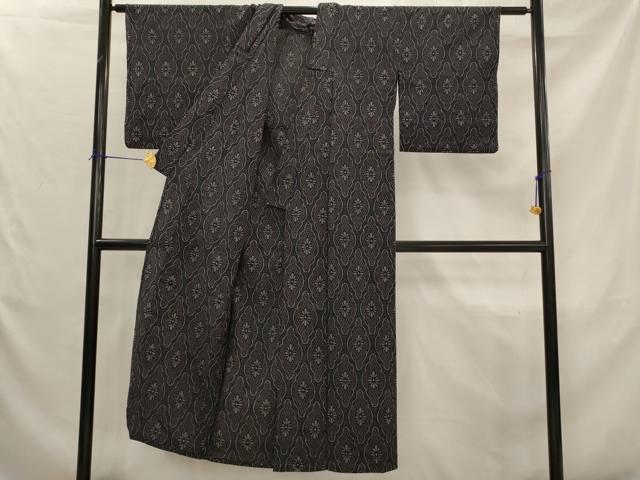 平和屋着物▽上質な紬 単衣 舞花文 正絹 逸品 AABJ5181st