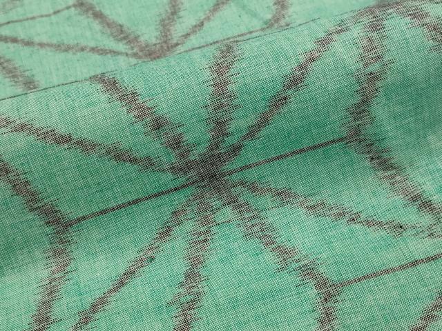 平和屋着物▽上質な紬 単衣 麻の葉文様 正絹 逸品 AABJ5183st