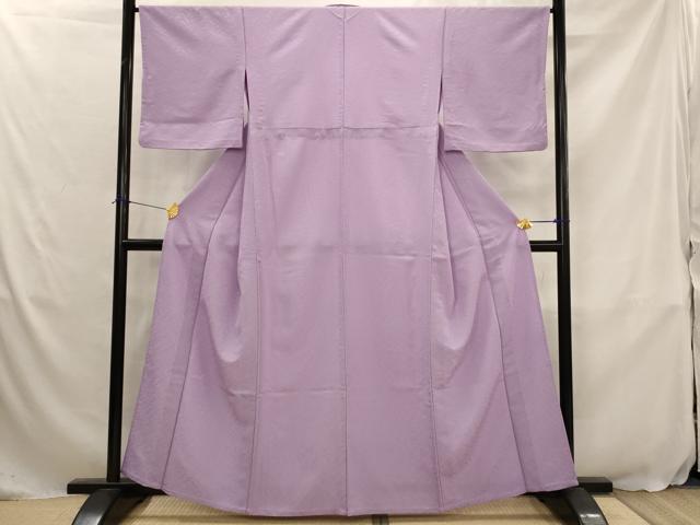 平和屋着物▽色無地 単衣 松葉地紋 二藍色 洗える着物 AABJ5186st