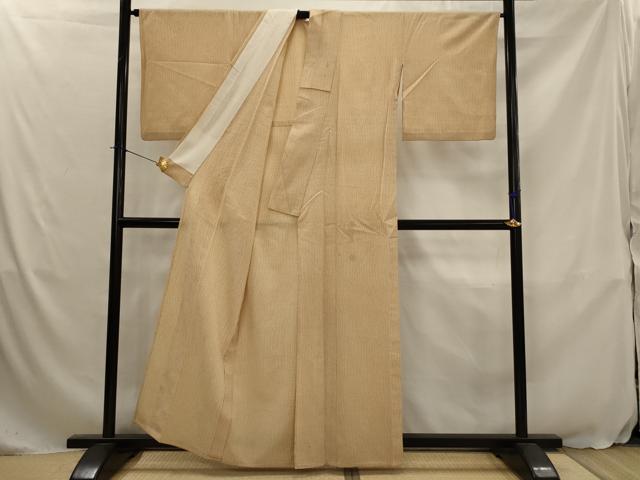 平和屋着物▽本塩沢 単衣 十字文様 正絹 逸品 AABJ5189st