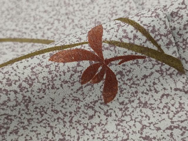 平和屋着物▽小紋 単衣 草花文 洗える着物 AABJ5193st