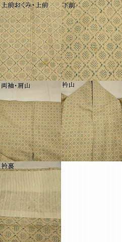 平和屋着物▽本塩沢 単衣 天井丸文 正絹 逸品 AABJ5199st