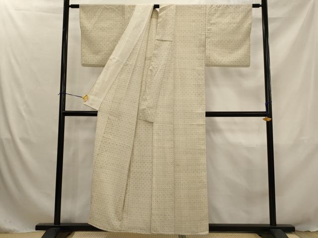 平和屋着物▽本塩沢 単衣 天井丸文 正絹 逸品 AABJ5199st