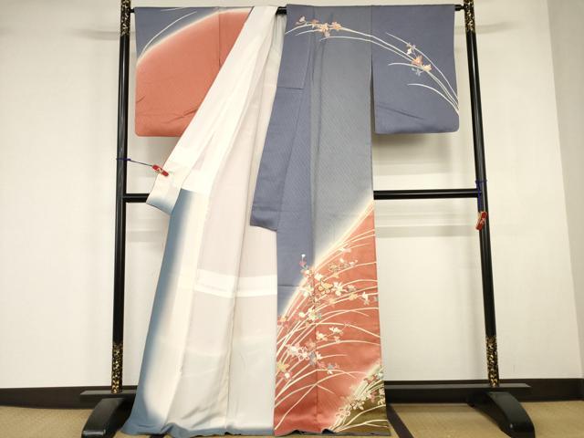 平和屋着物■訪問着 枝花文 暈し染め 金彩 正絹 逸品 AABJ5201br