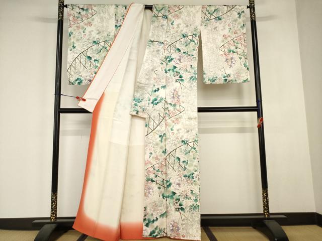 平和屋着物■上質な小紋 籬花文 金彩 正絹 逸品 AABJ5219br