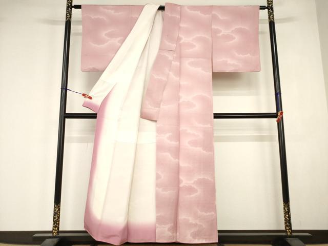 平和屋着物■上質な小紋 作家物 花区曇 氷割れ雲重ね文 暈し染め 正絹 逸品 AABJ5222br