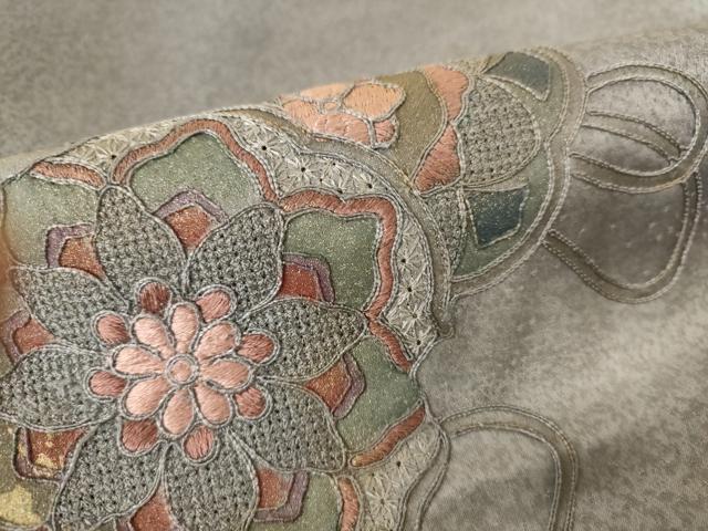 平和屋着物■訪問着 中国三大刺繍 スワトウ刺繍 汕頭刺繍 鏡裏霞文 暈し染め 金彩 正絹 逸品 AABJ5229br