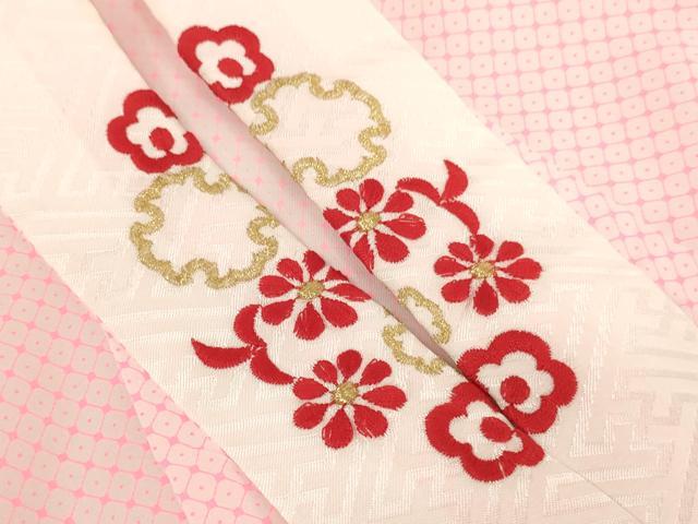 平和屋着物∵女の子 子供 長襦袢 単衣 鹿の子文 半衿刺繍 AABJ5340ja