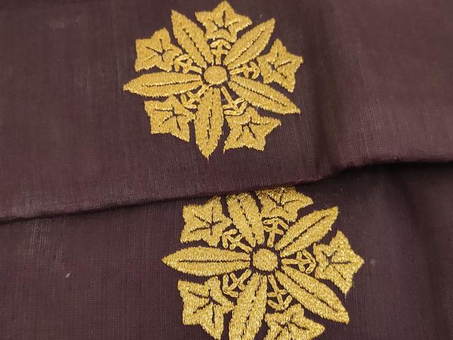 平和屋本店▼夏物 座具 刺繍 竜胆車 金糸 法衣 寺院 仏具 仏教 僧侶 神職 装束 AABJ5419ja