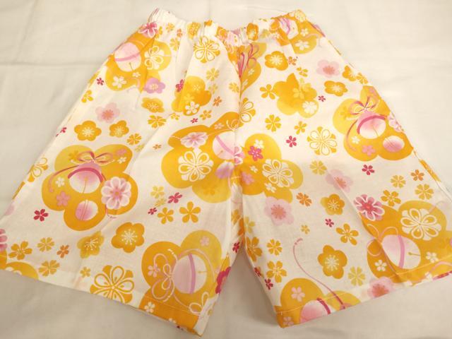 平和屋着物*夏物 子供 女の子 甚平 舞花文 鈴 綿 逸品 未使用 AABJ5671ja