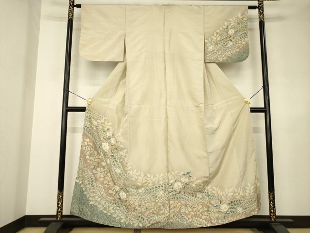 平和屋着物●本場大島紬 染大島 訪問着 辻が花 舞花文 暈し染め 正絹 逸品 AABJ5721ck